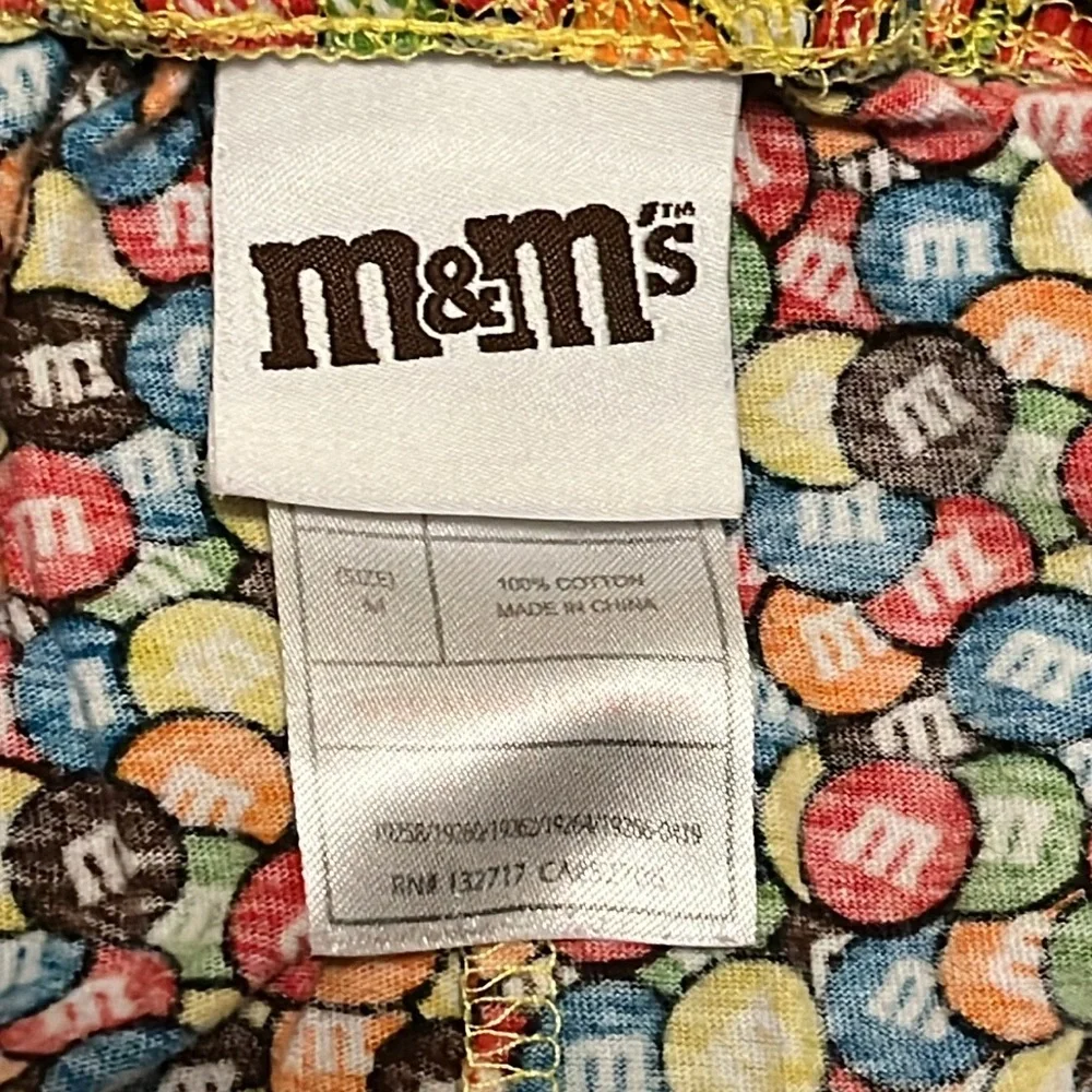 M & M’s Mens Medium Candy Print Pajama Lounge Elastic Waist Pant